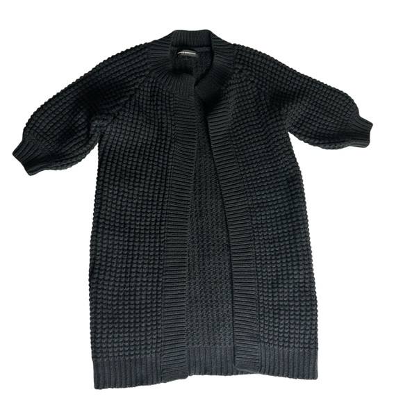 Express Wool 3/4 Sleeve Open Short Sleeve Cardigan Sweater Warm Square SZ Small - Picture 1 of 6